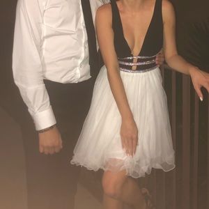 Black and white homecoming dress